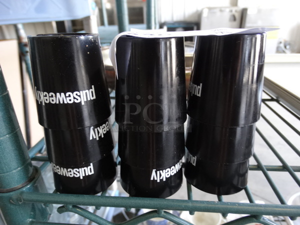 9 Black Poly Shot Glasses. 2x2x2. 9 Times Your Bid!
