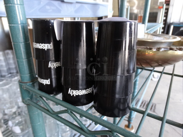 9 Black Poly Shot Glasses. 2x2x2. 9 Times Your Bid!
 - Image 2 of 2