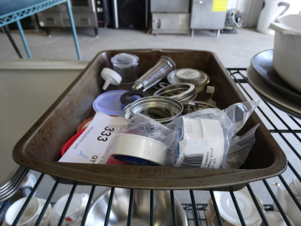 ALL ONE MONEY! Lot of Various Items in Metal Baking Pan!
 - Image 1 of 4