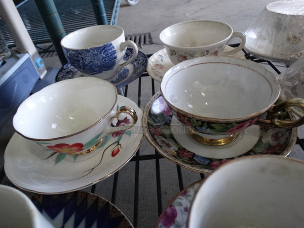 9 Sets of Various Patterned Teacups on Saucers. 9 Times Your Bid!
 - Image 4 of 6