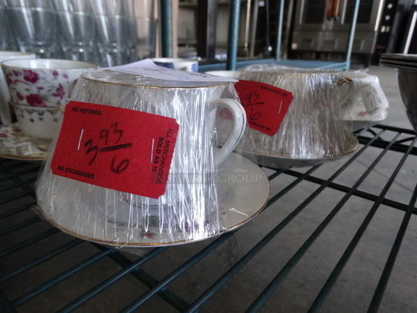 9 Sets of Various Patterned Teacups on Saucers. 9 Times Your Bid!
 - Image 6 of 6