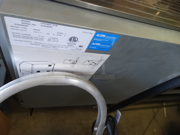 FANTASTIC! 2018 Manitowoc Model UY0190A-161B Stainless Steel Commercial Self Contained Ice Machine. 115 Volts, 1 Phase. 26x28x40
 - Image 9 of 9
