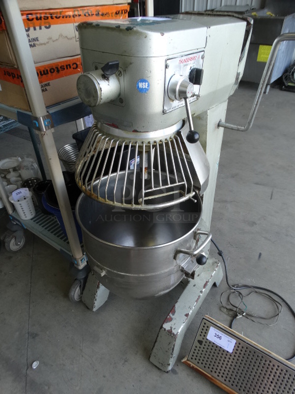 AMAZING! Thunderbird Model ARM-40 Metal Commercial Floor Style 40 Quart Planetary Mixer w/ Mixing Bowl and Bowl Guard. 115 Volts, 1 Phase. 22x25x46.5. Cannot Test Unit Because The Bowl Cannot Be Raised