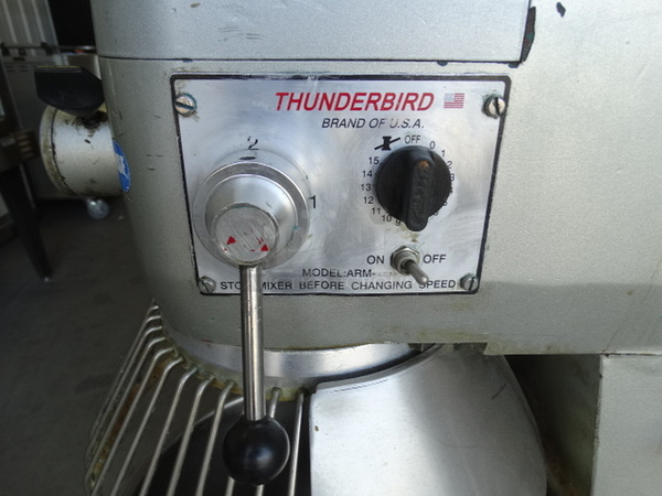 AMAZING! Thunderbird Model ARM-40 Metal Commercial Floor Style 40 Quart Planetary Mixer w/ Mixing Bowl and Bowl Guard. 115 Volts, 1 Phase. 22x25x46.5. Cannot Test Unit Because The Bowl Cannot Be Raised - Image 7 of 9