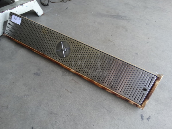 Stainless Steel Commercial Beer Tap Drip Tray w/ Center Water Spraying Apparatus Activated By Pressing a Glass Upside Down on the X. 47x9x8
 - Image 1 of 5