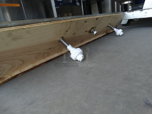 Stainless Steel Commercial Beer Tap Drip Tray w/ Center Water Spraying Apparatus Activated By Pressing a Glass Upside Down on the X. 47x9x8
 - Image 4 of 5