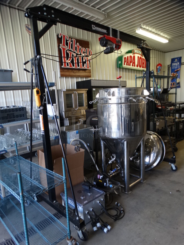 ASTOUNDING! Brewha Equipment Company All In One Microbrewery System Includes Stainless Steel Commercial Jacket Conical Fermenter, Winch and Power Control Box! 99x48x104 - Image 2 of 12