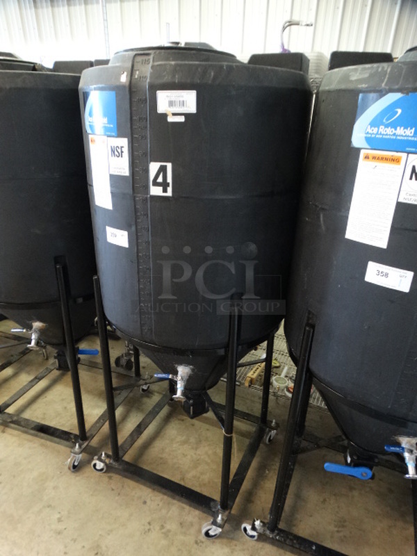 Den Hartog Industries Ace Roto-Mold Black Poly 115 Gallon Vertical Storage Tank on Commercial Casters. 30x30x73
 - Image 2 of 9