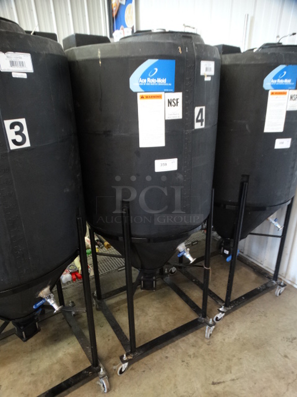 Den Hartog Industries Ace Roto-Mold Black Poly 115 Gallon Vertical Storage Tank on Commercial Casters. 30x30x73
 - Image 3 of 9