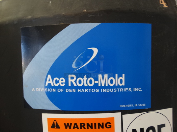 Den Hartog Industries Ace Roto-Mold Black Poly 115 Gallon Vertical Storage Tank on Commercial Casters. 30x30x73
 - Image 4 of 9