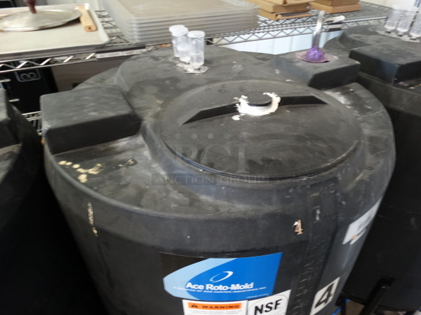 Den Hartog Industries Ace Roto-Mold Black Poly 115 Gallon Vertical Storage Tank on Commercial Casters. 30x30x73
 - Image 5 of 9