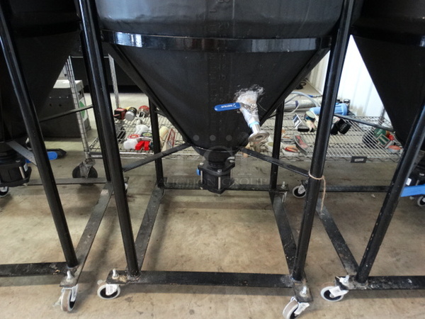 Den Hartog Industries Ace Roto-Mold Black Poly 115 Gallon Vertical Storage Tank on Commercial Casters. 30x30x73
 - Image 9 of 9