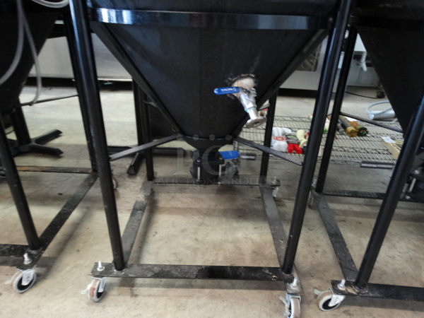 Den Hartog Industries Ace Roto-Mold Black Poly 115 Gallon Vertical Storage Tank on Commercial Casters. 30x30x73
 - Image 4 of 9