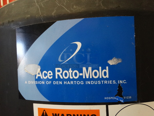 Den Hartog Industries Ace Roto-Mold Black Poly 115 Gallon Vertical Storage Tank on Commercial Casters. 30x30x73
 - Image 8 of 9