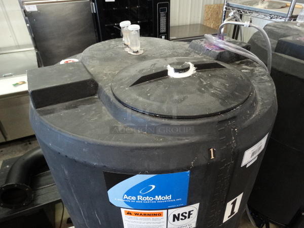 Den Hartog Industries Ace Roto-Mold Black Poly 115 Gallon Vertical Storage Tank on Commercial Casters. 30x30x73
 - Image 5 of 9