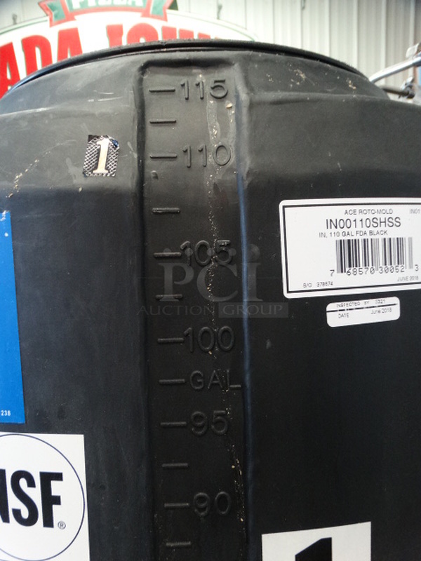 Den Hartog Industries Ace Roto-Mold Black Poly 115 Gallon Vertical Storage Tank on Commercial Casters. 30x30x73
 - Image 6 of 9