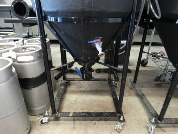 Den Hartog Industries Ace Roto-Mold Black Poly 115 Gallon Vertical Storage Tank on Commercial Casters. 30x30x73
 - Image 9 of 9