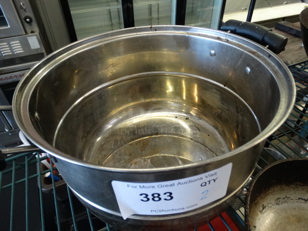 3 Items; 2 Metal Pots and 1 Wok Style Skillet. 9x7.5x2.5, 15x11.5x7, 23x16x9. 3 Times Your Bid! - Image 3 of 6