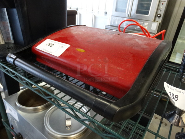 Red Countertop George Foreman Lean Fat Grilling Machine Panini Press. 14x14.5x5.5. Tested and Working! - Image 2 of 6