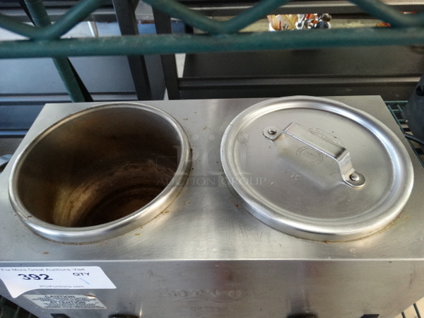 Server Model TWIN FS-4 Stainless Steel Commercial Countertop 2 Well Food Warmer. 120 Volts, 1 Phase. 17x9x8. Tested and Working! - Image 4 of 7