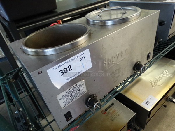 Server Model TWIN FS-4 Stainless Steel Commercial Countertop 2 Well Food Warmer. 120 Volts, 1 Phase. 17x9x8. Tested and Working! - Image 5 of 7