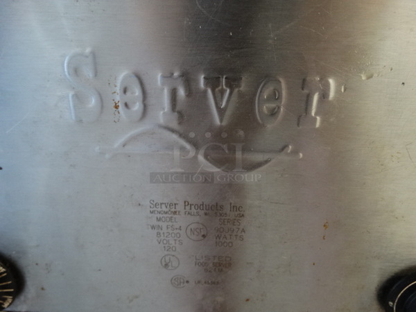 Server Model TWIN FS-4 Stainless Steel Commercial Countertop 2 Well Food Warmer. 120 Volts, 1 Phase. 17x9x8. Tested and Working! - Image 6 of 7