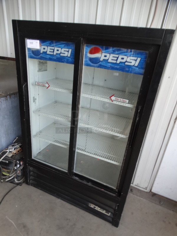 NICE! True Model GDM-33-SL-60PE5 Commercial 2 Door Reach In Cooler Merchandiser. 115 Volts, 1 Phase. 40x21x60. Tested and Powers On But Does Not Get Cold - Image 2 of 6