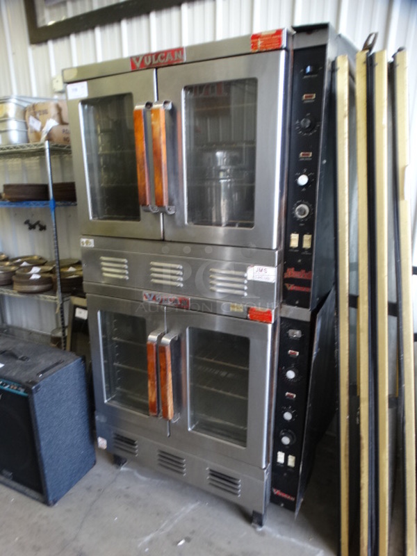 2 FANTASTIC! Vulcan Stainless Steel Commercial Gas Powered Full Size Convection Ovens w/ View Through Doors, Metal Oven Racks and Thermostatic Controls. 40x39x76. 2 Times Your Bid! - Image 2 of 10