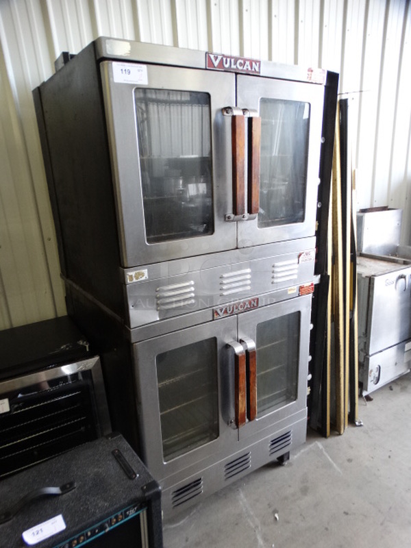 2 FANTASTIC! Vulcan Stainless Steel Commercial Gas Powered Full Size Convection Ovens w/ View Through Doors, Metal Oven Racks and Thermostatic Controls. 40x39x76. 2 Times Your Bid! - Image 3 of 10