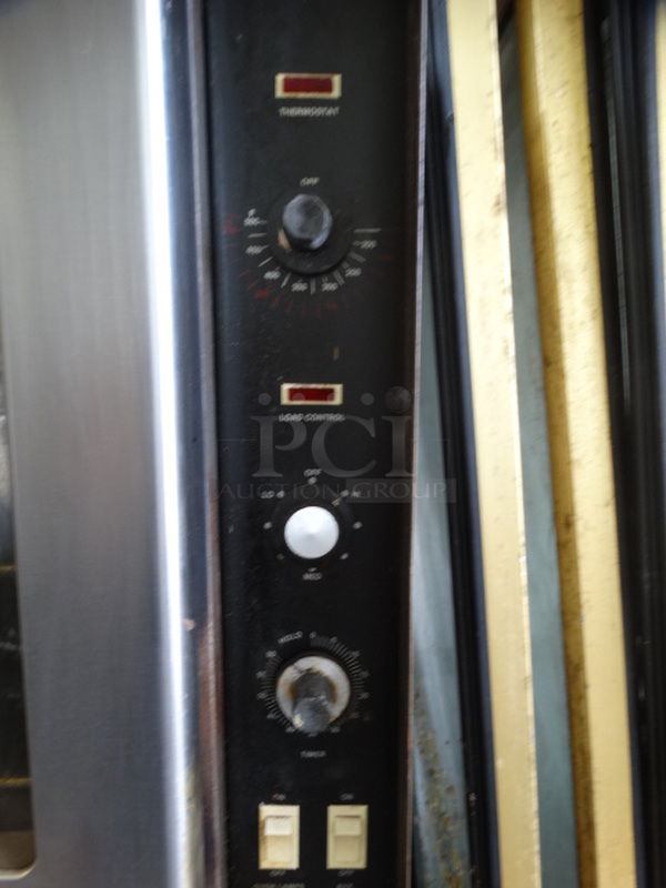 2 FANTASTIC! Vulcan Stainless Steel Commercial Gas Powered Full Size Convection Ovens w/ View Through Doors, Metal Oven Racks and Thermostatic Controls. 40x39x76. 2 Times Your Bid! - Image 4 of 10