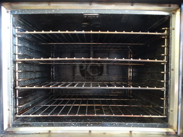 2 FANTASTIC! Vulcan Stainless Steel Commercial Gas Powered Full Size Convection Ovens w/ View Through Doors, Metal Oven Racks and Thermostatic Controls. 40x39x76. 2 Times Your Bid! - Image 5 of 10