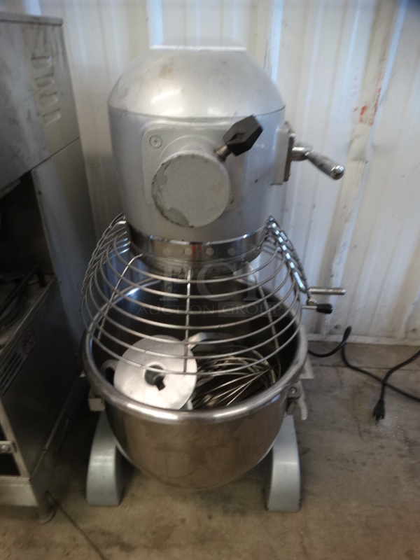 WOW! 2014 Presto Model PM20 Metal Commercial 20 Quart Planetary Mixer w/ Metal Mixing Bowl, Bowl Guard, Dough Hook Paddle and Whisk Attachments. 110 Volts, 1 Phase. 17x20x30. Tested and Does Not Power On - Image 2 of 6