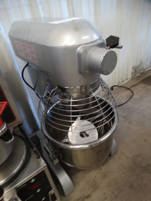 WOW! 2014 Presto Model PM20 Metal Commercial 20 Quart Planetary Mixer w/ Metal Mixing Bowl, Bowl Guard, Dough Hook Paddle and Whisk Attachments. 110 Volts, 1 Phase. 17x20x30. Tested and Does Not Power On - Image 3 of 6