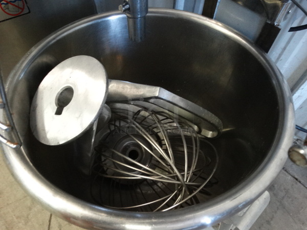 WOW! 2014 Presto Model PM20 Metal Commercial 20 Quart Planetary Mixer w/ Metal Mixing Bowl, Bowl Guard, Dough Hook Paddle and Whisk Attachments. 110 Volts, 1 Phase. 17x20x30. Tested and Does Not Power On - Image 4 of 6