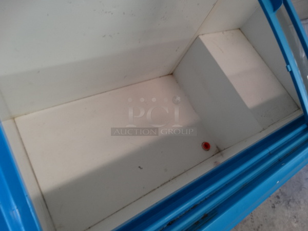 NICE! Floor Style Commercial Frozen Treat Ice Cream Novelty Freezer Merchandiser w/ 2 Sliding Doors. 49x25x35. Tested and Powers On But Does Not Get Cold - Image 5 of 5