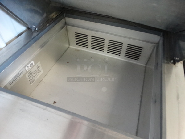 NICE! 2014 Leader Model LM27S/C Stainless Steel Commercial Sandwich Salad Prep Table Bain Marie Mega Top on Commercial Casters. 115 Volts, 1 Phase. 27x32x45. Tested and Working! - Image 5 of 7