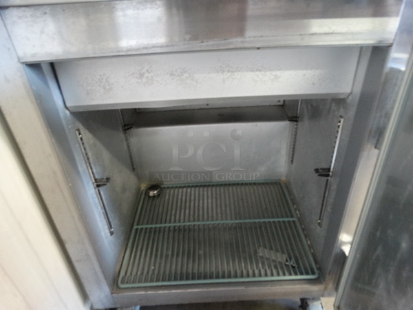 NICE! 2014 Leader Model LM27S/C Stainless Steel Commercial Sandwich Salad Prep Table Bain Marie Mega Top on Commercial Casters. 115 Volts, 1 Phase. 27x32x45. Tested and Working! - Image 7 of 7