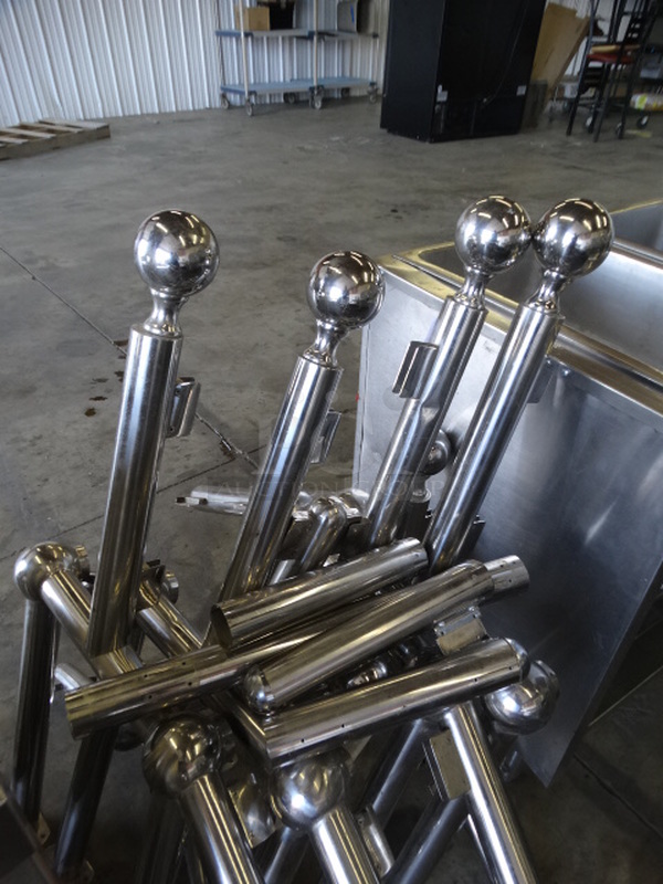 ALL ONE MONEY! Lot of 4 Chrome Finish Metal Pieces to Sneeze Guard.  - Image 2 of 4