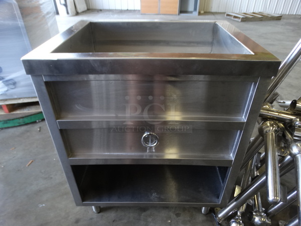 NICE! Stainless Steel Commercial Steam Table w/ Undershelf. 30x24x36. Cannot Test Due To Cut Cord
