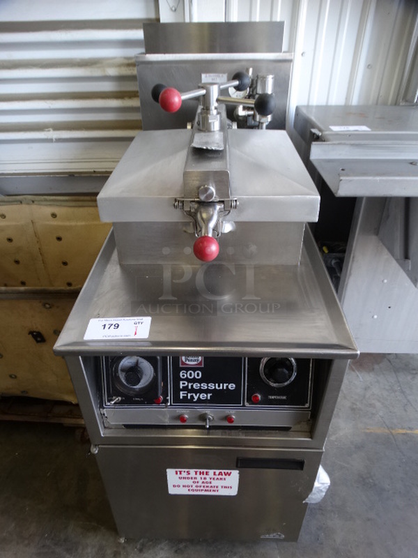 FANTASTIC! Henny Penny Model 600 Stainless Steel Commercial Floor Style Natural Gas Powered Pressure Fryer. 18x40x45 - Image 1 of 9