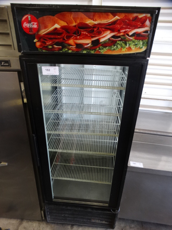 NICE! 2008 True Model GEM-26 Commercial Single Door Reach In Cooler Merchandiser. 115 Volts, 1 Phase. 30x30x79. Tested and Working!