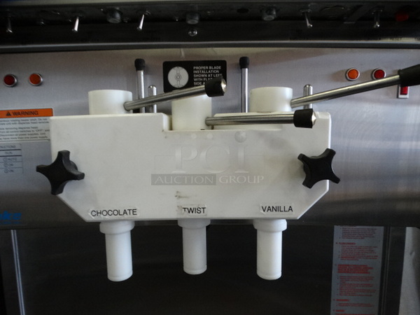 FANTASTIC! Duke Model 959RMT-432 Stainless Steel Commercial Air Cooled 2 Flavor w/ Twist Soft Serve Ice Cream Machine on Commercial Casters. 208/230 Volts, 3 Phase. 26x37x81 - Image 5 of 8