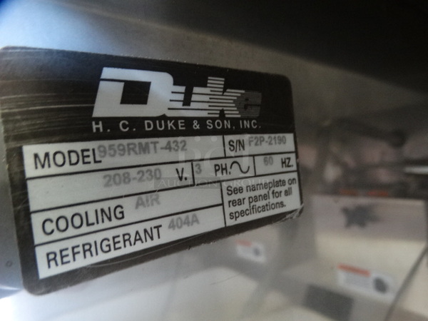 FANTASTIC! Duke Model 959RMT-432 Stainless Steel Commercial Air Cooled 2 Flavor w/ Twist Soft Serve Ice Cream Machine on Commercial Casters. 208/230 Volts, 3 Phase. 26x37x81 - Image 7 of 8