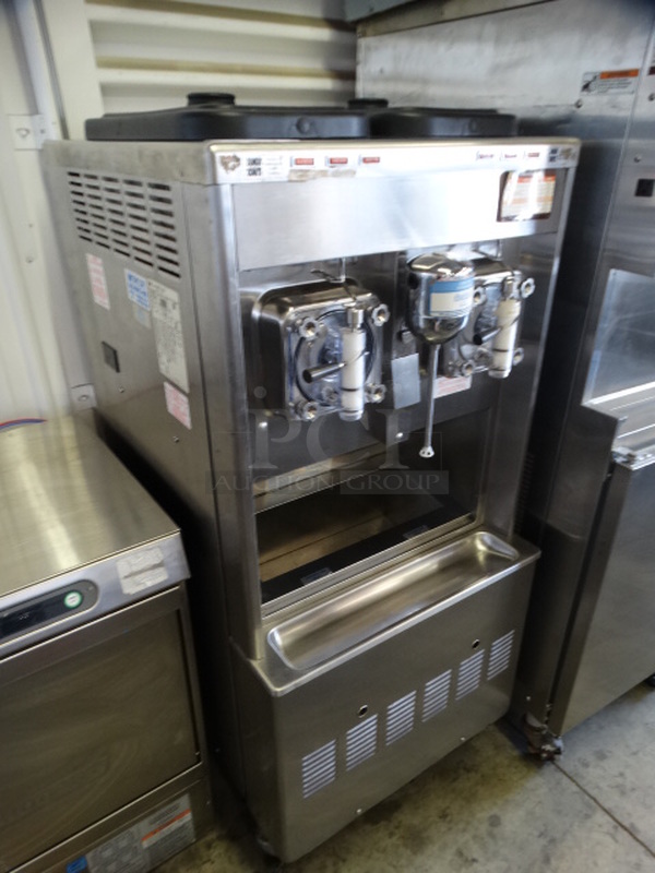 BEAUTIFUL! 2012 Taylor Model 342D-27 Stainless Steel Commercial Floor Style 2 Flavor Ice Cream Machine w/ Milkshake Mixer on Commercial Casters. 208/230 Volts, 1 Phase. 26x33x59 - Image 3 of 7