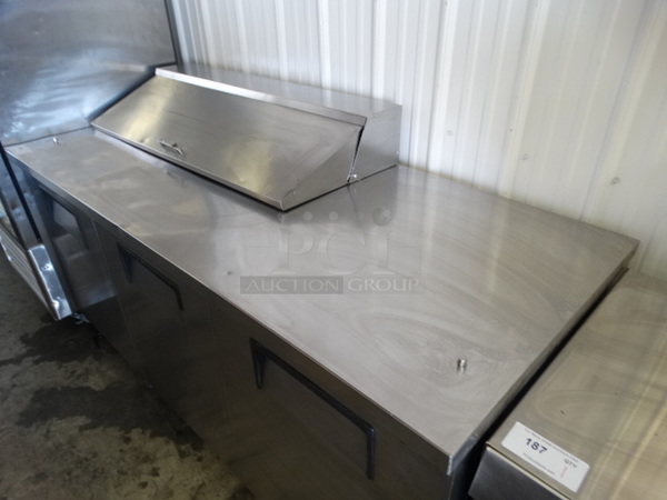NICE! 2009 True Model TSSU-72-12 Stainless Steel Commercial Sandwich Salad Prep Table Bain Marie on Commercial Casters. 115 Volts, 1 Phase. 72x30x43. Tested and Working! - Image 2 of 8