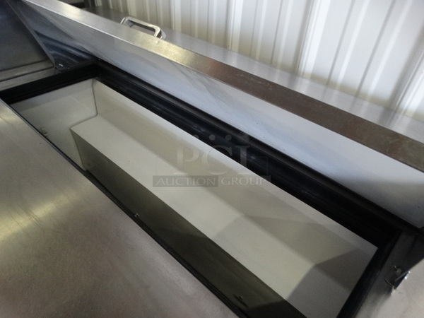 NICE! 2009 True Model TSSU-72-12 Stainless Steel Commercial Sandwich Salad Prep Table Bain Marie on Commercial Casters. 115 Volts, 1 Phase. 72x30x43. Tested and Working! - Image 4 of 8