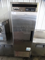 GREAT! Turbo Air Model MSF-23NM Stainless Steel Commercial Single Door Reach In Freezer on Commercial Casters. 115 Volts, 1 Phase. 27x31x83. Tested and Powers On But Does Not Get Cold