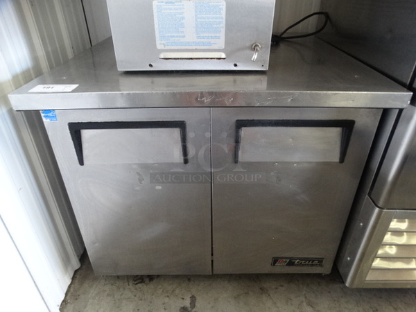 NICE! 2011 True Model TUC-36-34 Stainless Steel Commercial ENERGY STAR 2 Door Undercounter Cooler on Commercial Casters. 115 Volts, 1 Phase. 36x34x33. Tested and Working!