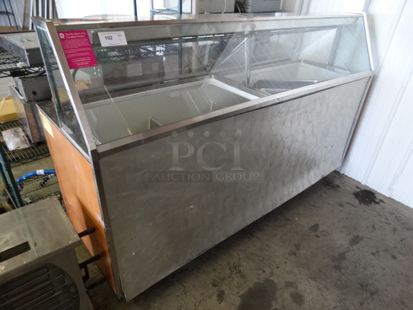 NICE! Stainless Steel Commercial Floor Style Ice Cream Dipping Cabinet. 89.5x30x57. Tested and Working!