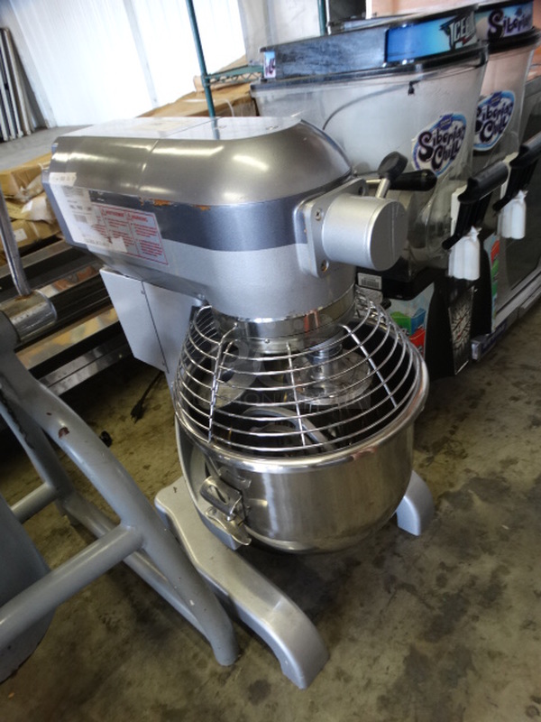 SWEET! 2017 General Model GEM120 Metal Commercial 20 Quart Planetary Mixer w/ Metal Mixing Bowl, Bowl Guard, Paddle, Whisk and Dough Hook. 110 Volts, 1 Phase. 17x22x30. Tested and Does Not Power On - Image 3 of 9